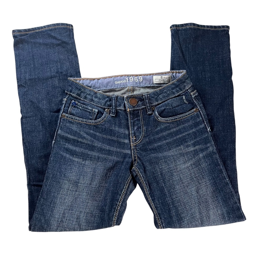 Gap Kids 1969 Straight Leg Girls 8 Regular Blue Denim Casual Everyday Jeans